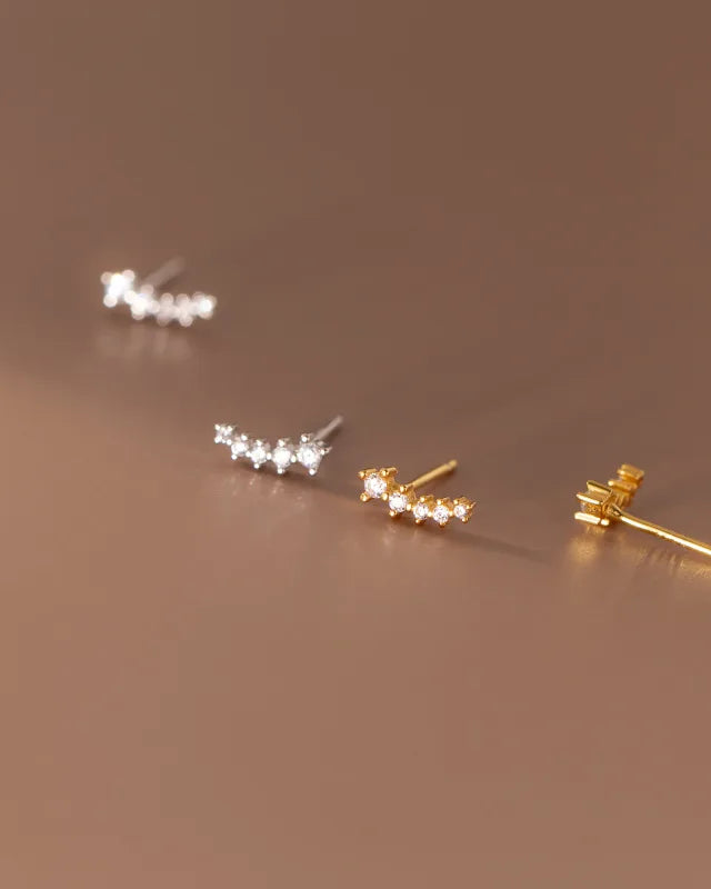 Elegante, feine Ohrringe, mit glitzernden Steinen