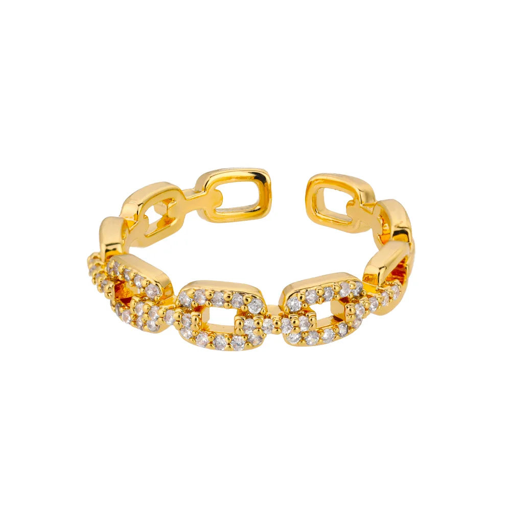 Eleganter Ring mit modernem Stein-Muster