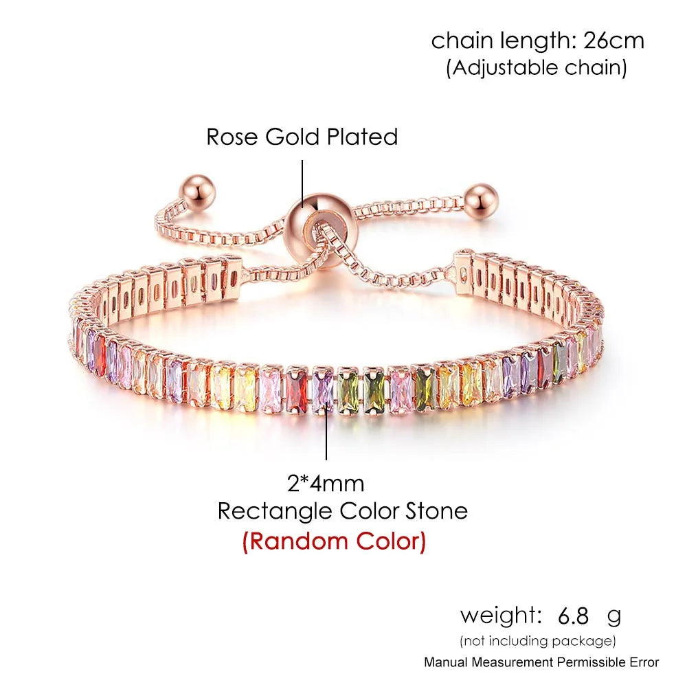 Elegante Armkette/ Armband in Roségold mit farbenfrohen Steinen