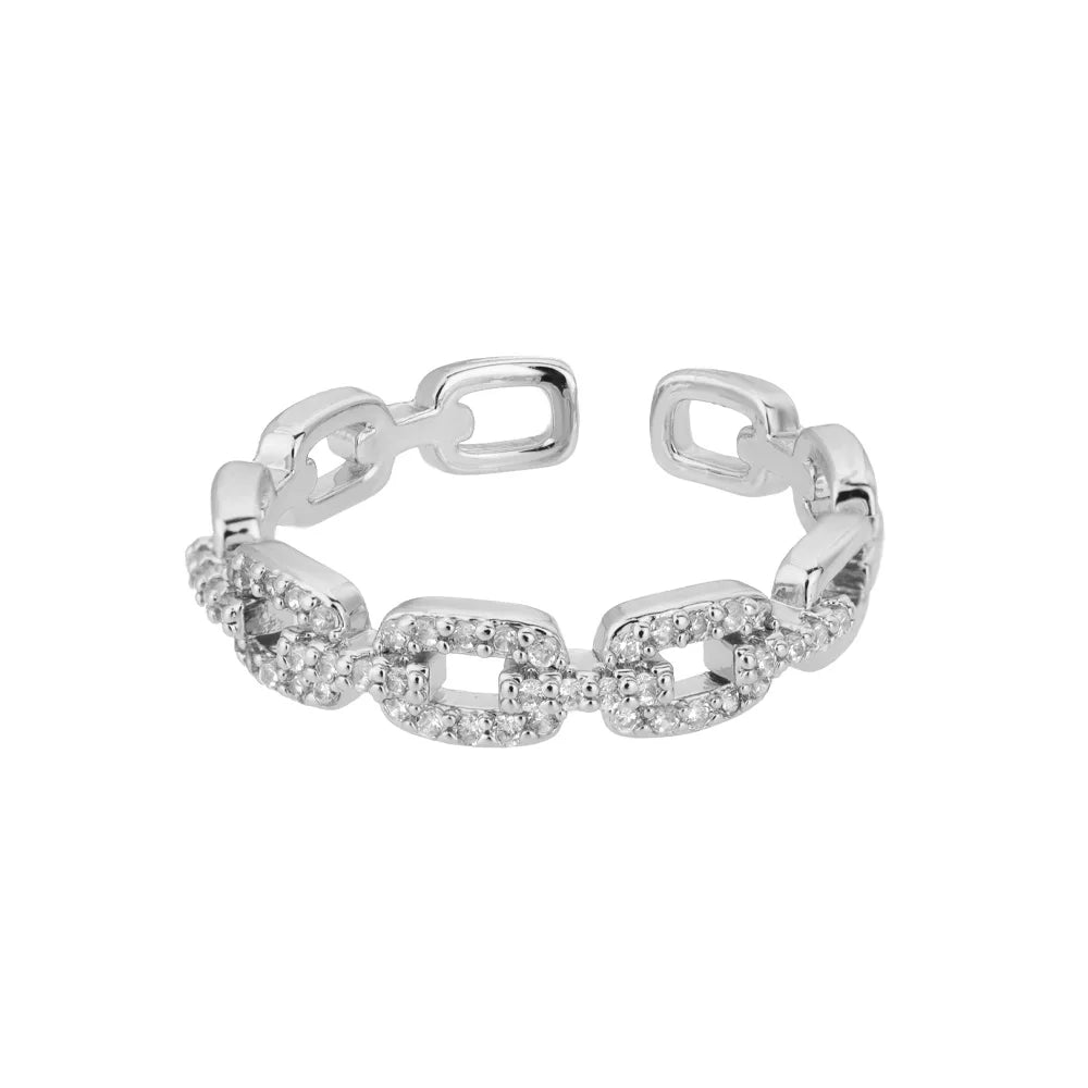 Eleganter Ring mit modernem Stein-Muster