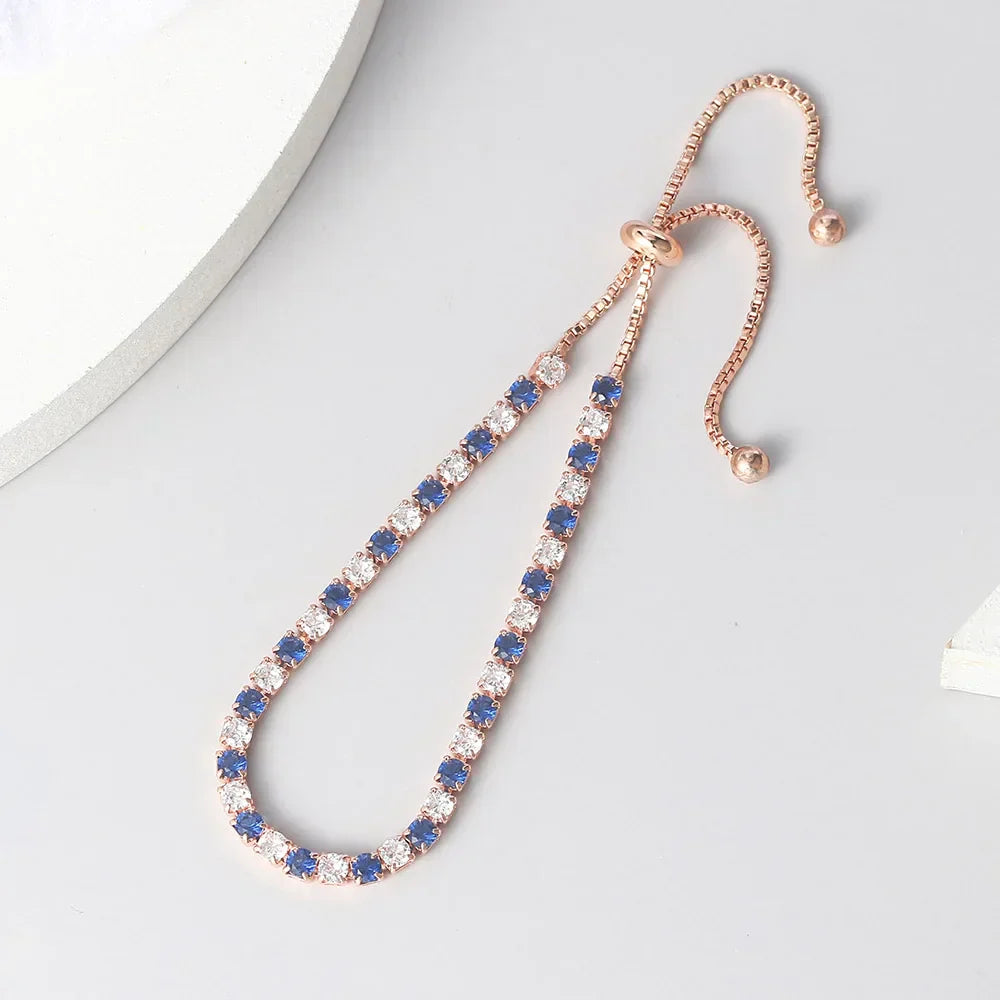 Elegante Armkette/ Armband in Roségold mit farbenfrohen Steinen