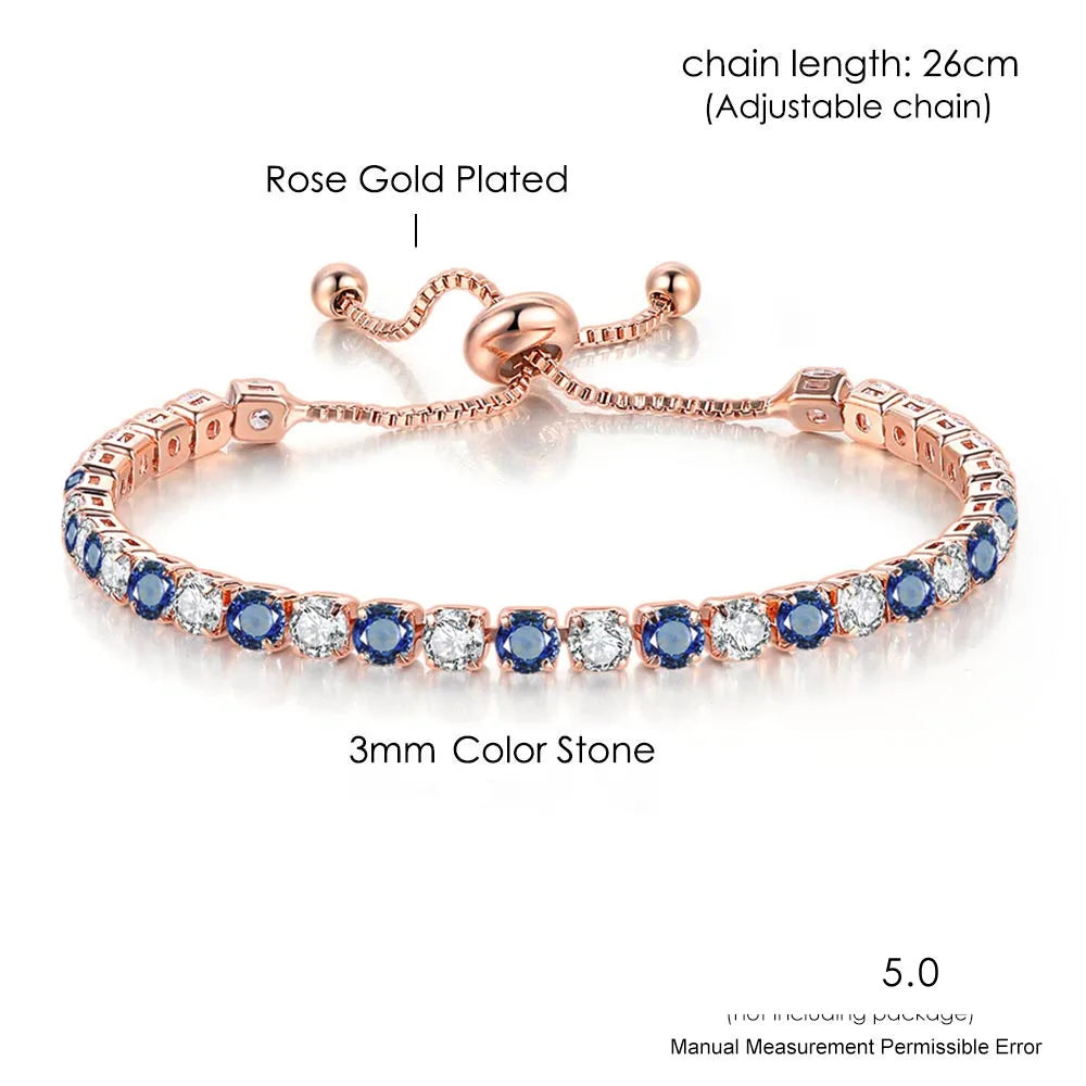 Elegante Armkette/ Armband in Roségold mit farbenfrohen Steinen