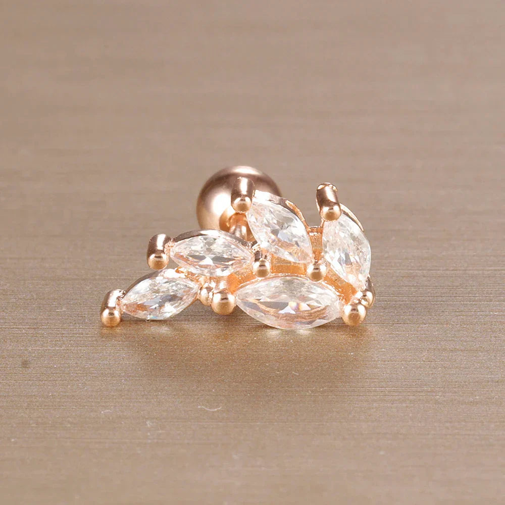 Elegante Ohrringe mit Glitzersteinen und Kugelverschluss