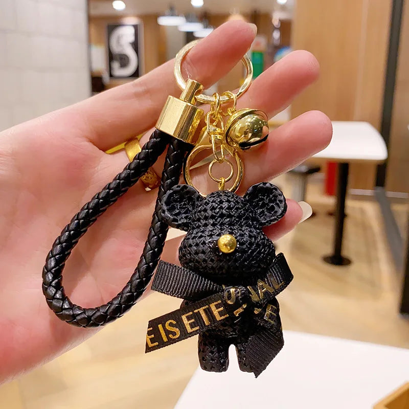 Niedlicher Taschenanhänger, Accessoire in Gold mit Teddybär - Anhänger