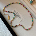 RAINBOW Bunte Perlenhalskette und Armband