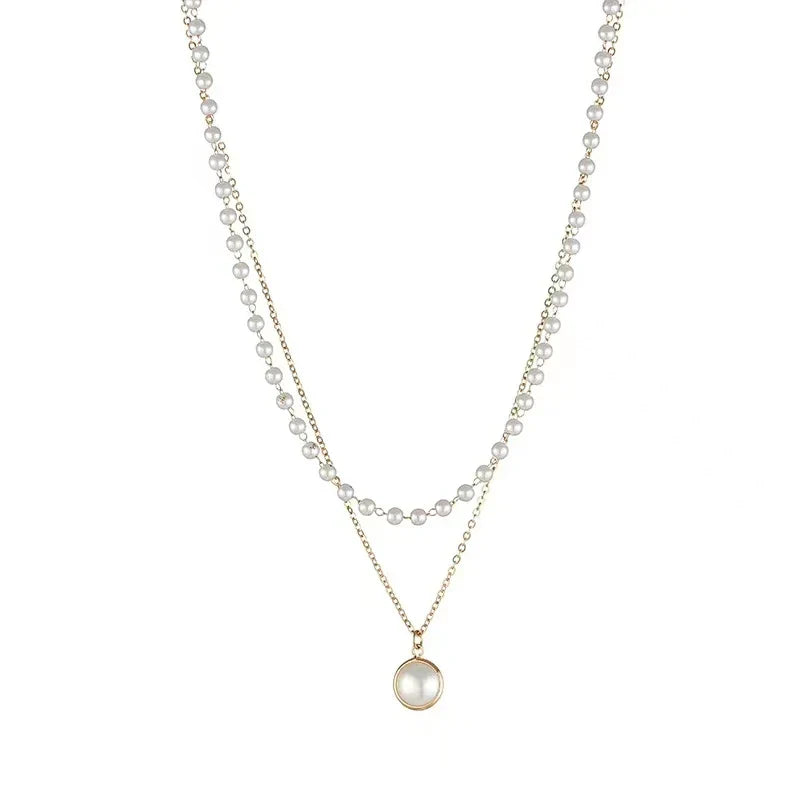 Elegante doppelreihige Perlenkette, zeitlos und elegant