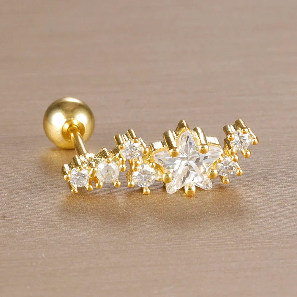 Elegante Ohrringe mit Glitzersteinen und Kugelverschluss