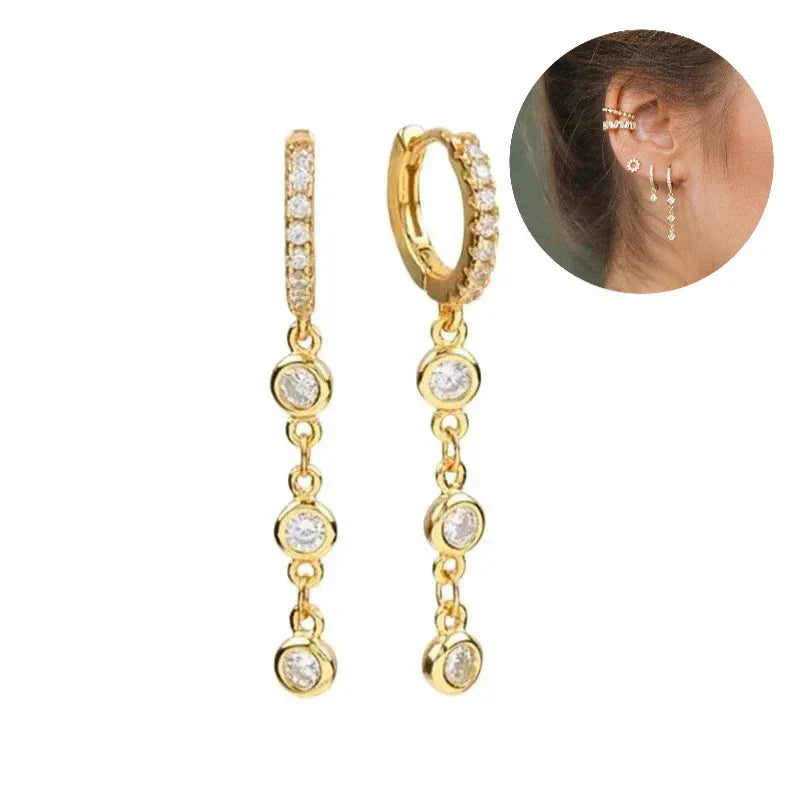 Elegante Ohrringe mit Glitzersteinen, elegant und schön