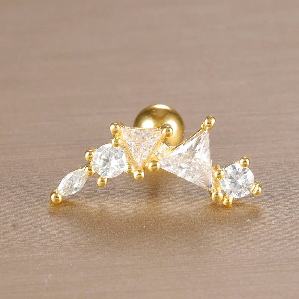 Elegante Ohrringe mit Glitzersteinen und Kugelverschluss