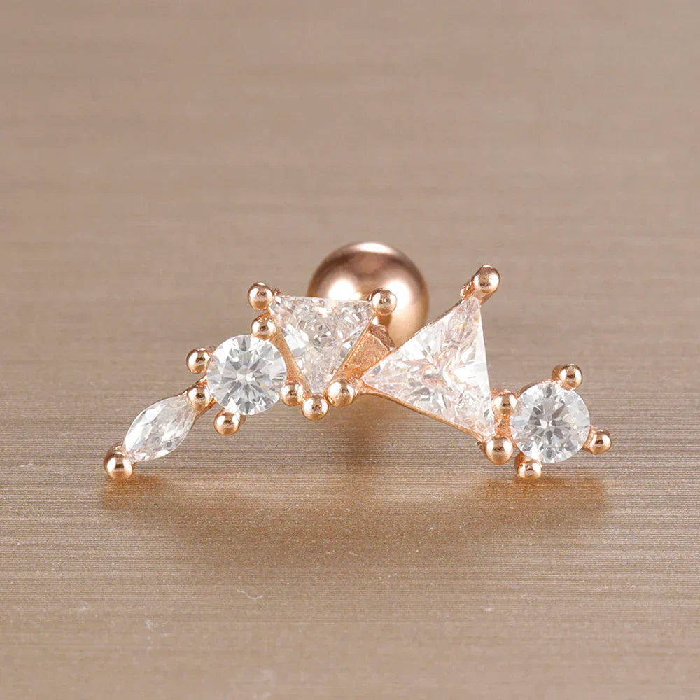 Elegante Ohrringe mit Glitzersteinen und Kugelverschluss