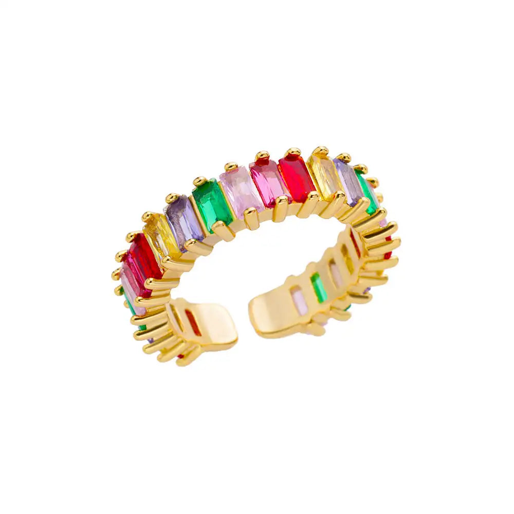 Eleganter Ring mit bunten Steinen, verschiedene Varianten