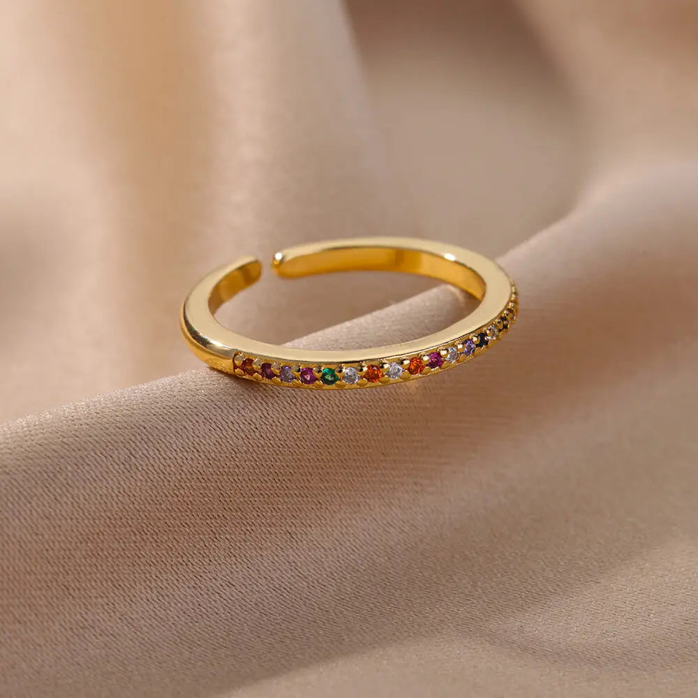 Eleganter Ring mit bunten Steinen, verschiedene Varianten