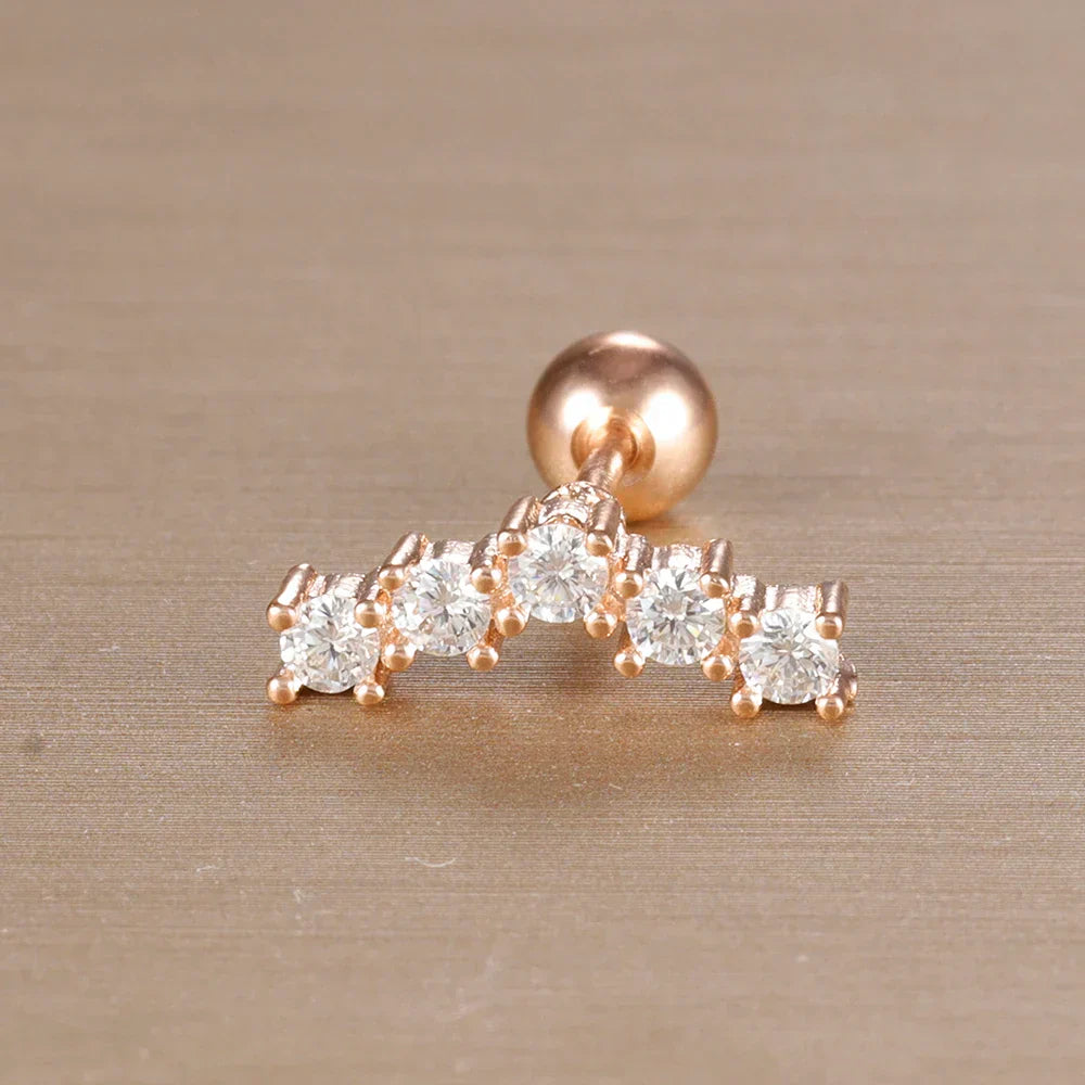 Elegante Ohrringe mit Glitzersteinen und Kugelverschluss