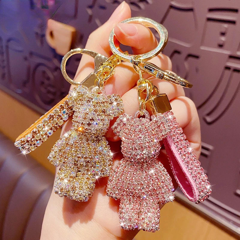 Niedlicher Taschenanhänger, Schlüsselanhänger mit Glitzer - Bär