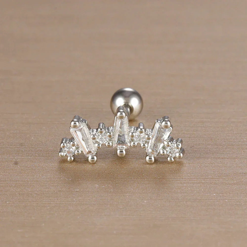 Elegante Ohrringe mit Glitzersteinen und Kugelverschluss