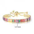 Elegante Armkette/ Armband in Roségold mit farbenfrohen Steinen