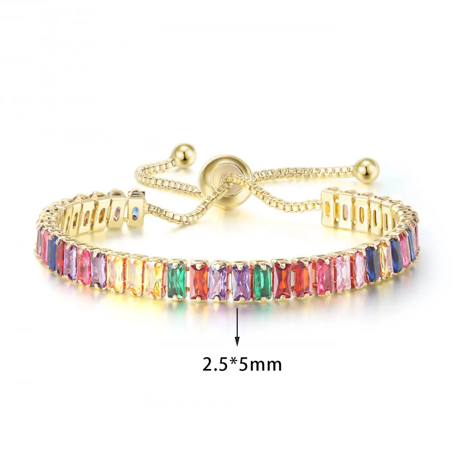 Elegante Armkette/ Armband in Roségold mit farbenfrohen Steinen