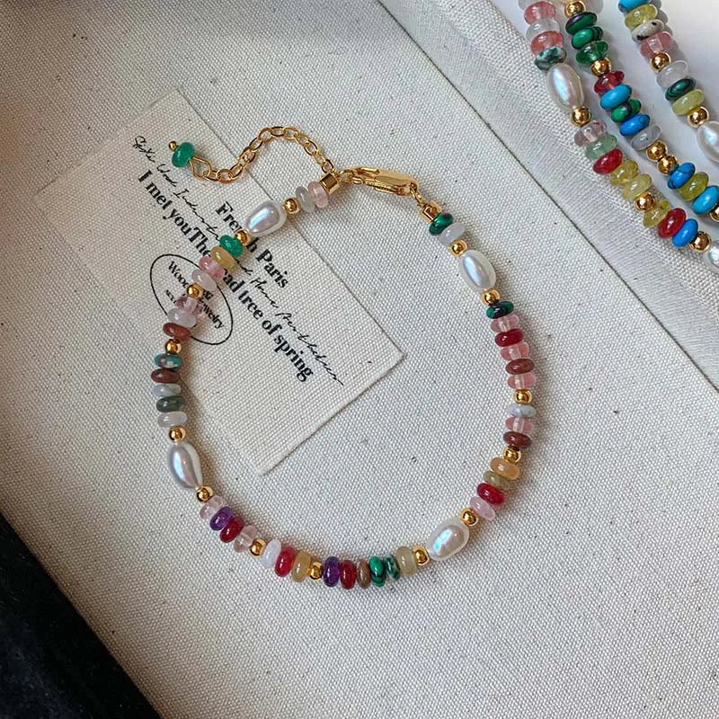 RAINBOW Bunte Perlenhalskette und Armband