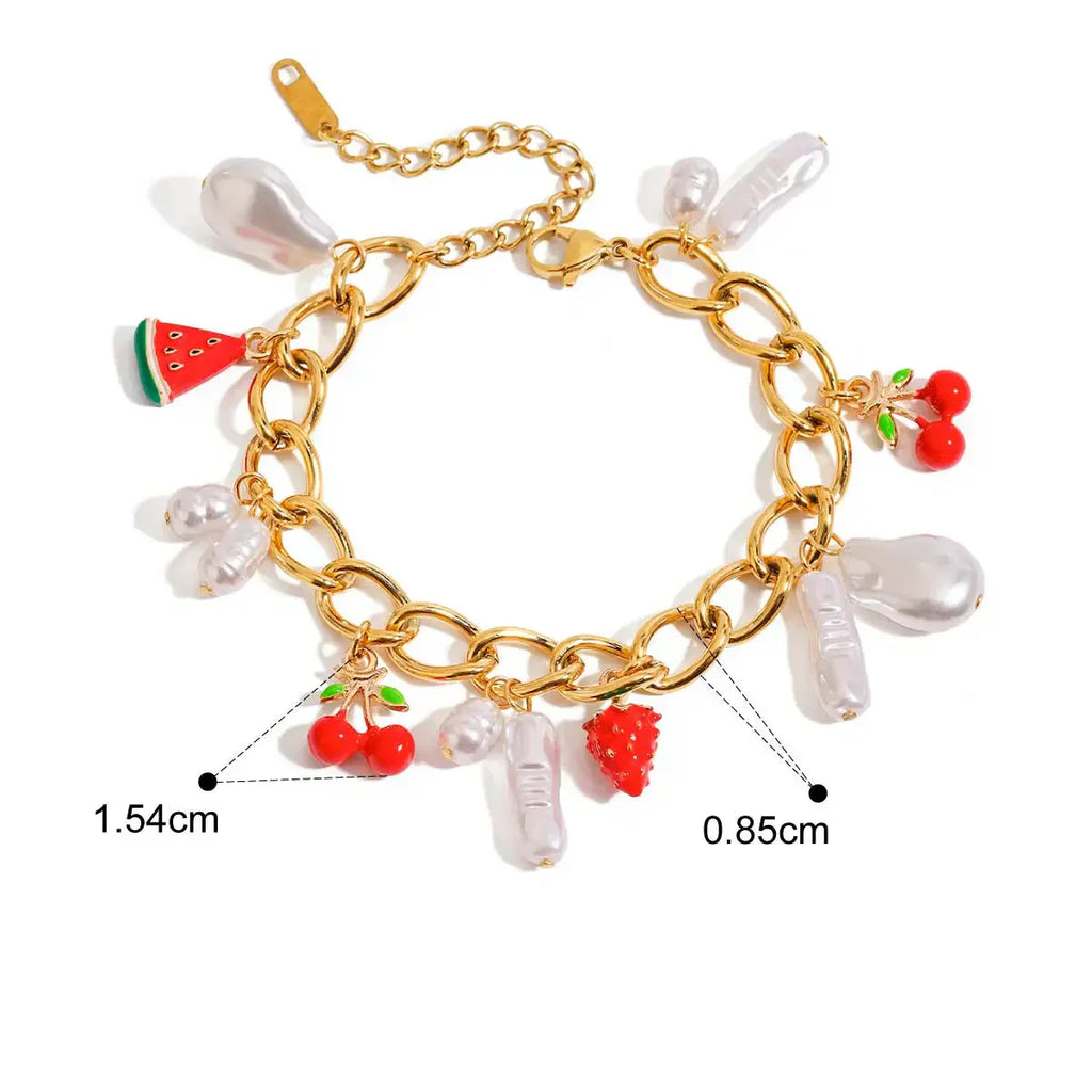 Elegantes Armband mit verschiedenen Frucht - Anhängern
