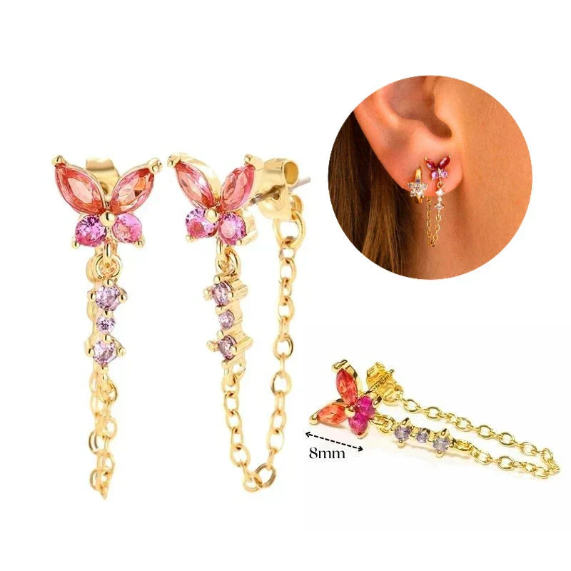 Elegante Ohrringe mit Glitzersteinen, elegant und schön