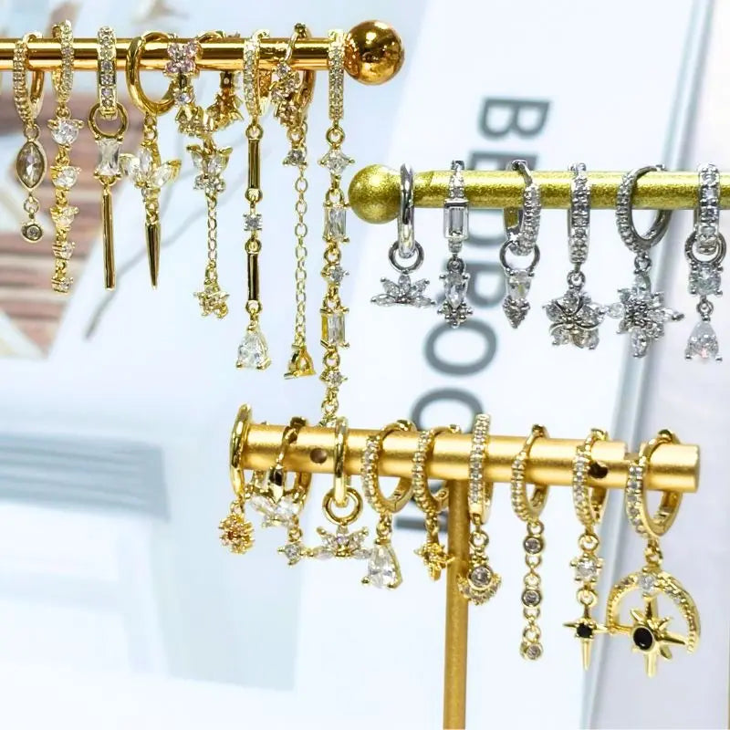 Elegante Ohrringe mit Glitzersteinen, elegant und schön