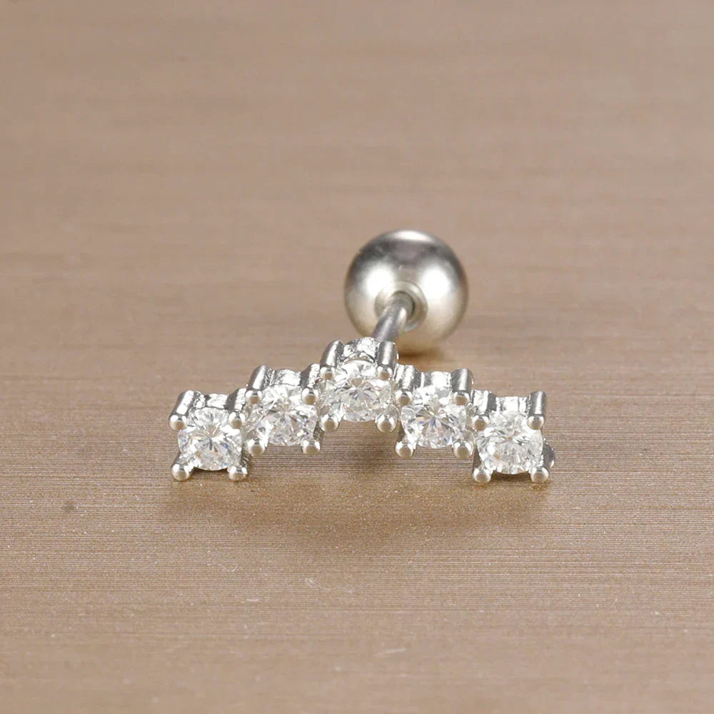 Elegante Ohrringe mit Glitzersteinen und Kugelverschluss