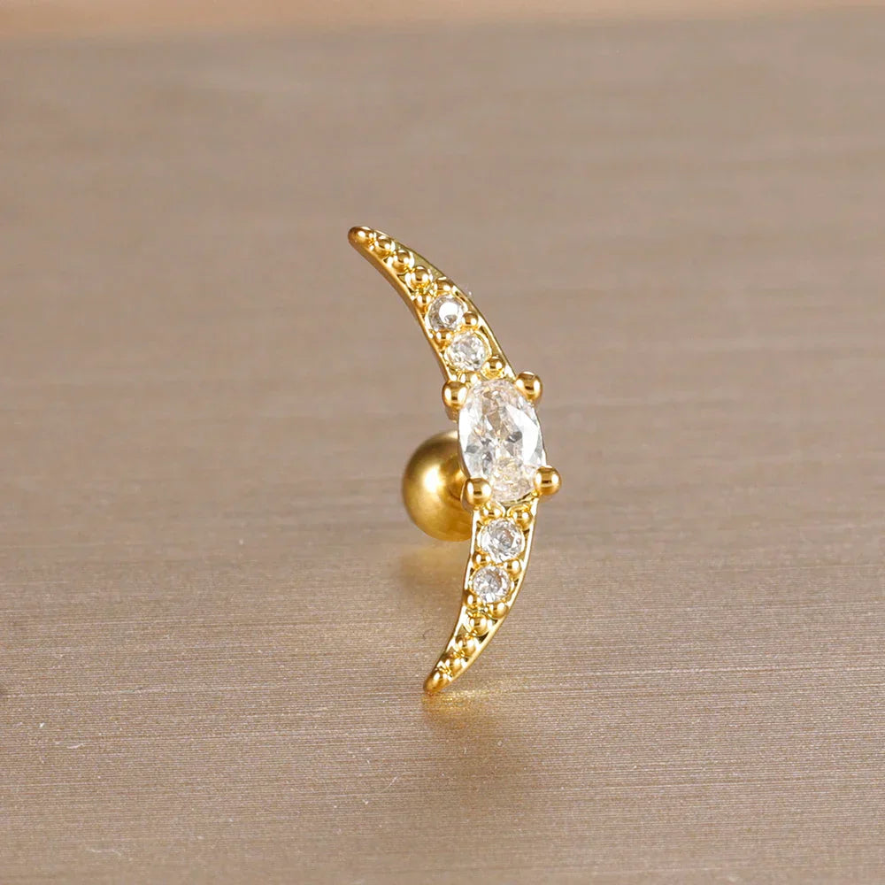 Elegante Ohrringe mit Glitzersteinen und Kugelverschluss