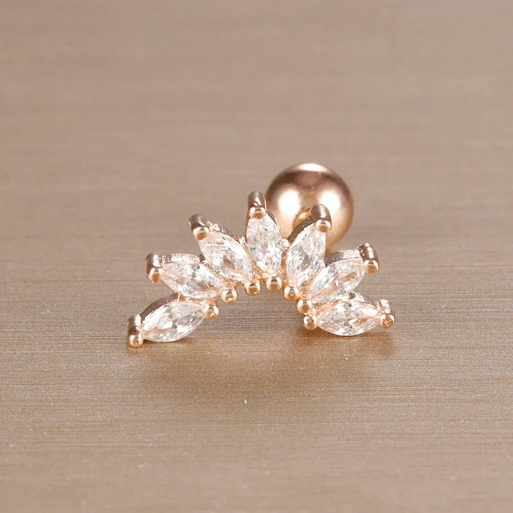 Elegante Ohrringe mit Glitzersteinen und Kugelverschluss