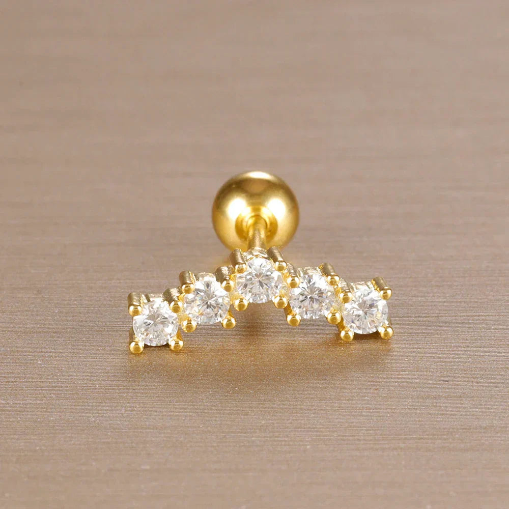 Elegante Ohrringe mit Glitzersteinen und Kugelverschluss