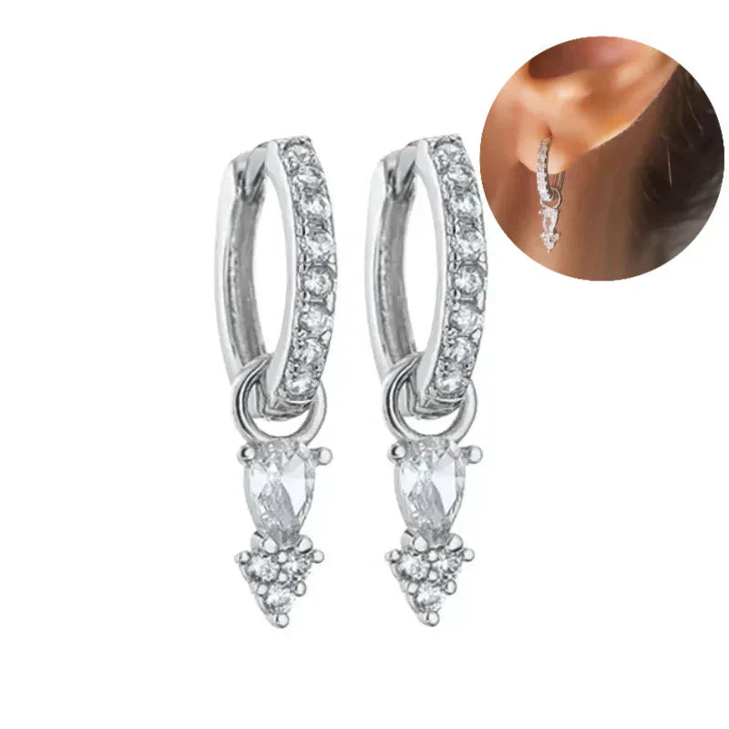 Elegante Ohrringe mit Glitzersteinen, elegant und schön