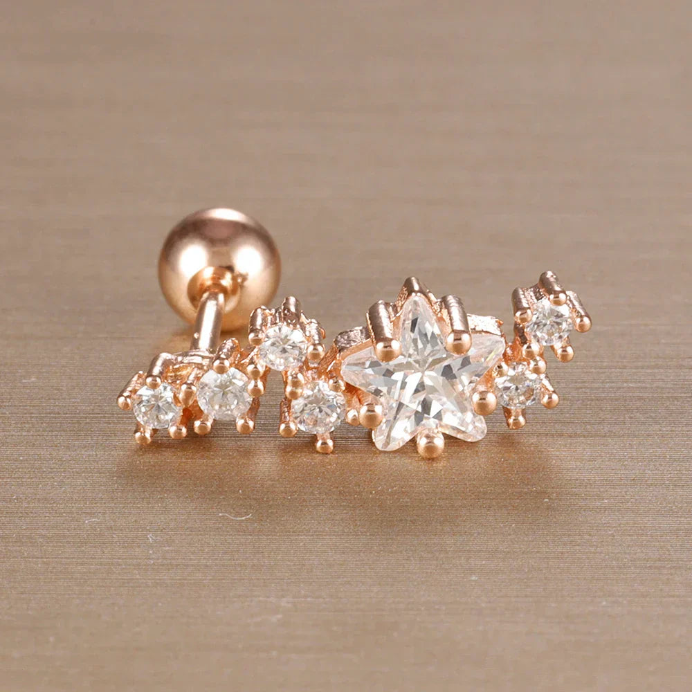 Elegante Ohrringe mit Glitzersteinen und Kugelverschluss