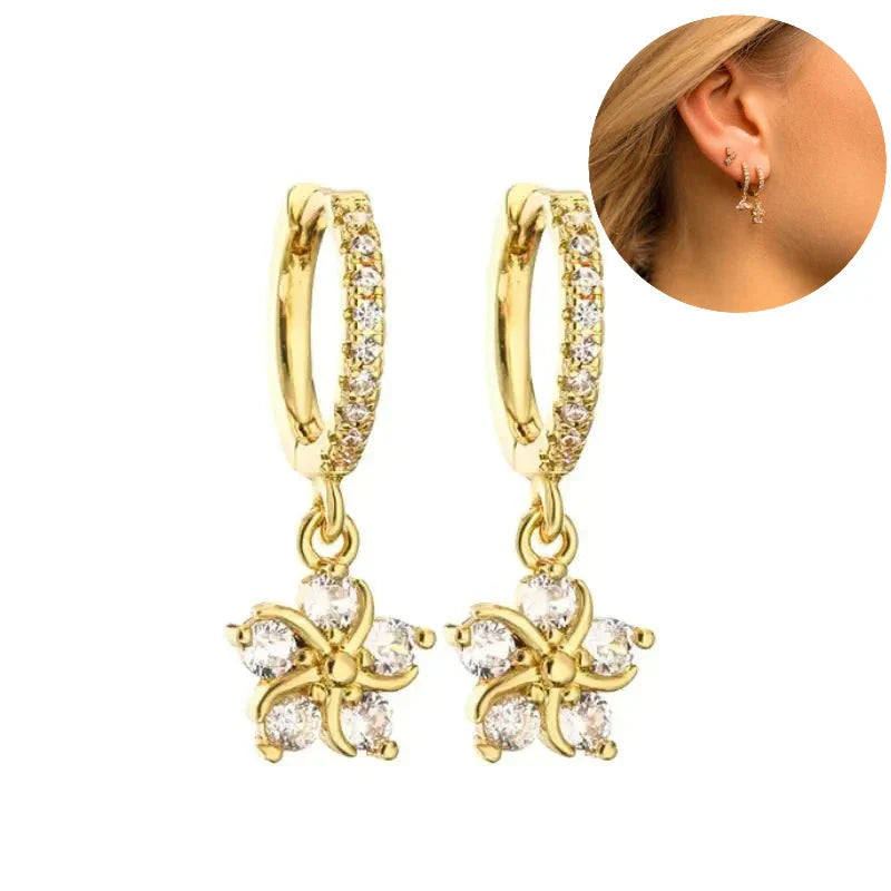 Elegante Ohrringe mit Glitzersteinen, elegant und schön