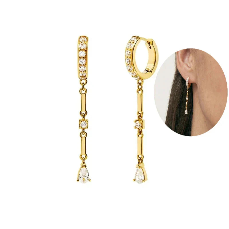 Elegante Ohrringe mit Glitzersteinen, elegant und schön