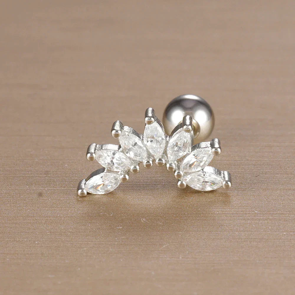 Elegante Ohrringe mit Glitzersteinen und Kugelverschluss