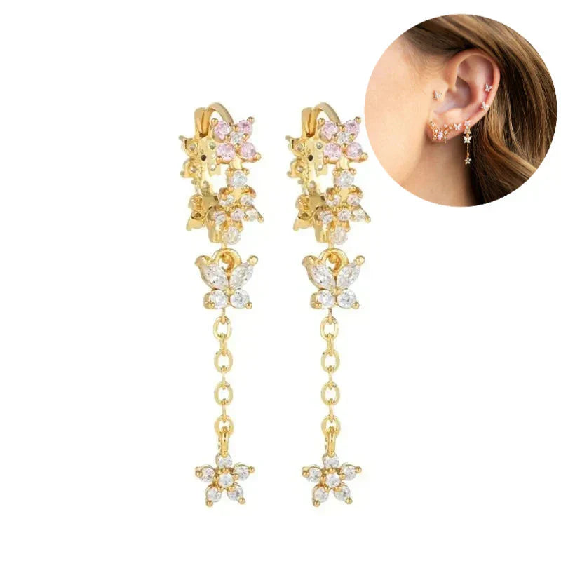 Elegante Ohrringe mit Glitzersteinen, elegant und schön