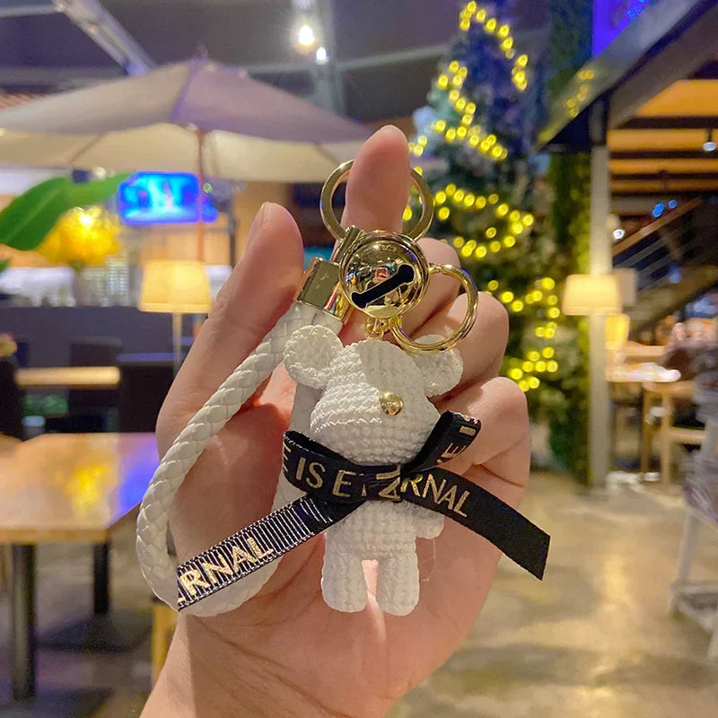 Niedlicher Taschenanhänger, Accessoire in Gold mit Teddybär-Anhänger