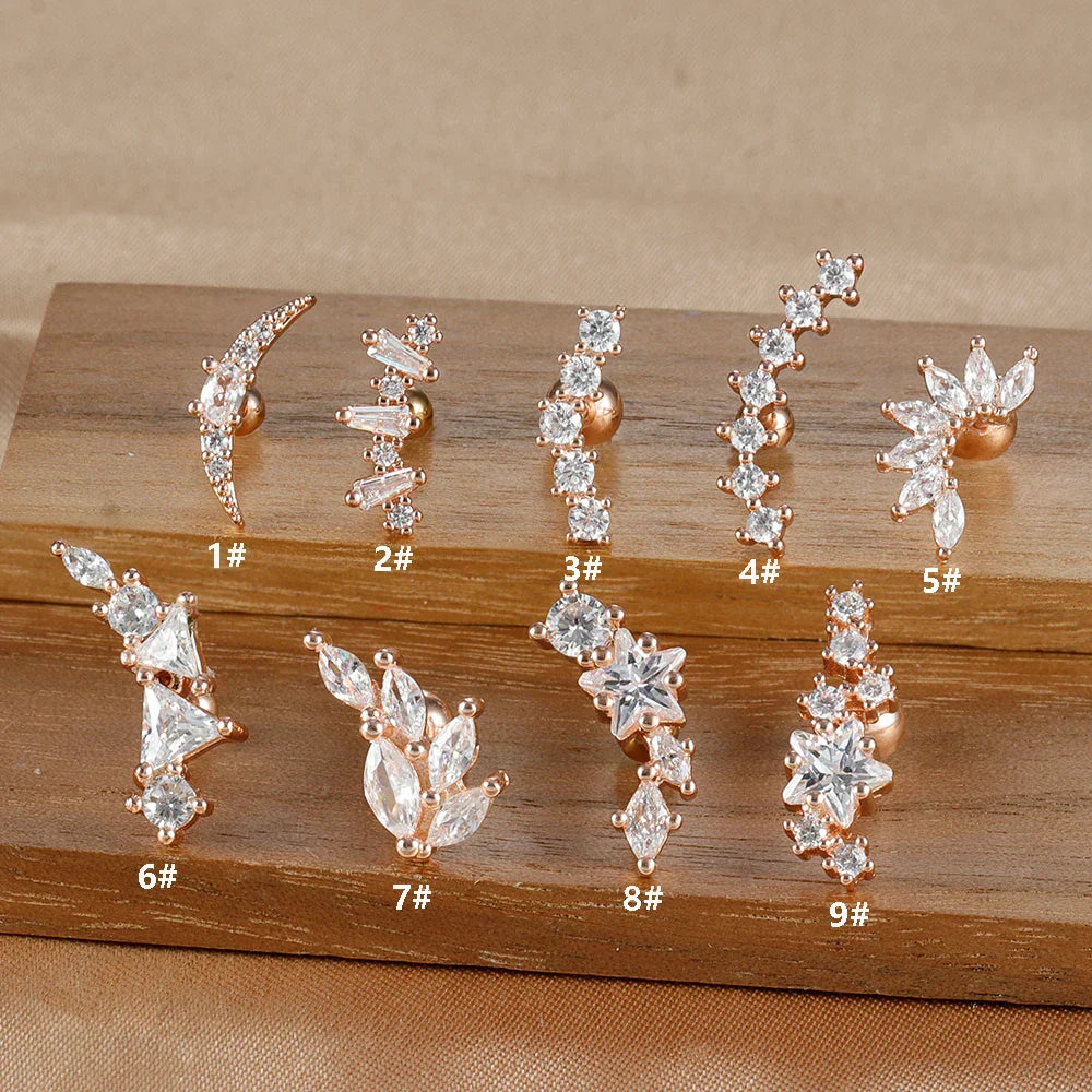 Elegante Ohrringe mit Glitzersteinen und Kugelverschluss