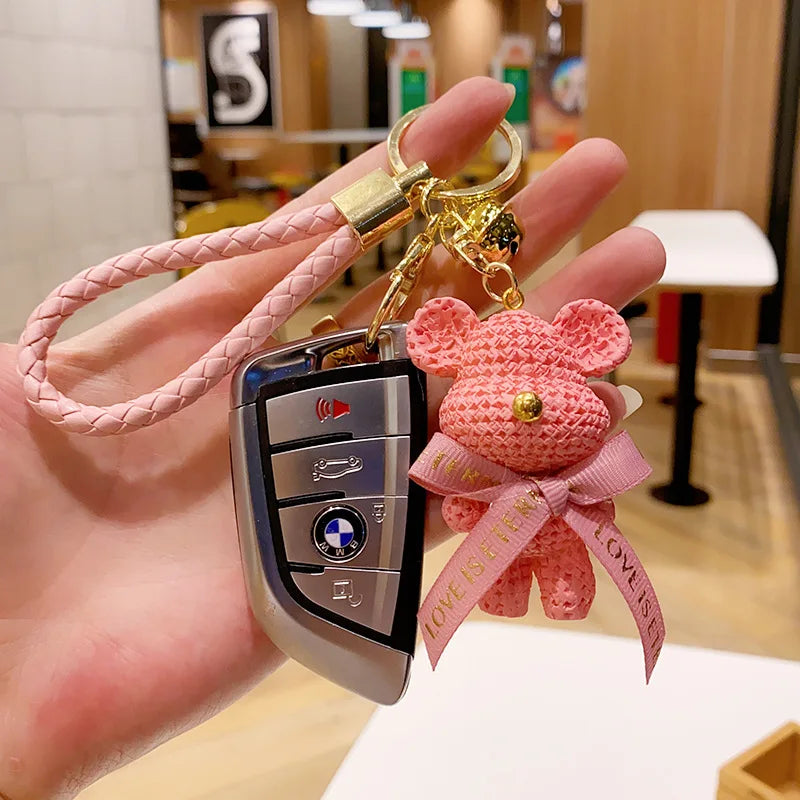 Niedlicher Taschenanhänger, Accessoire in Gold mit Teddybär - Anhänger