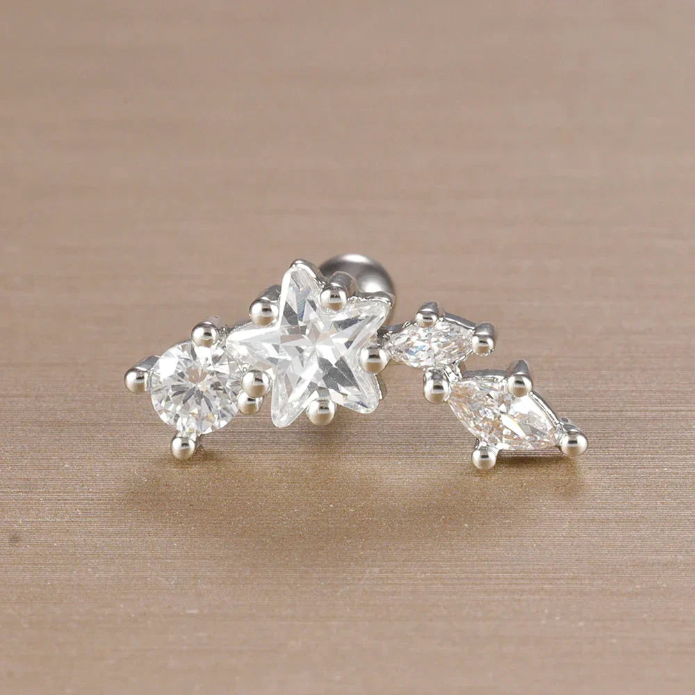 Elegante Ohrringe mit Glitzersteinen und Kugelverschluss