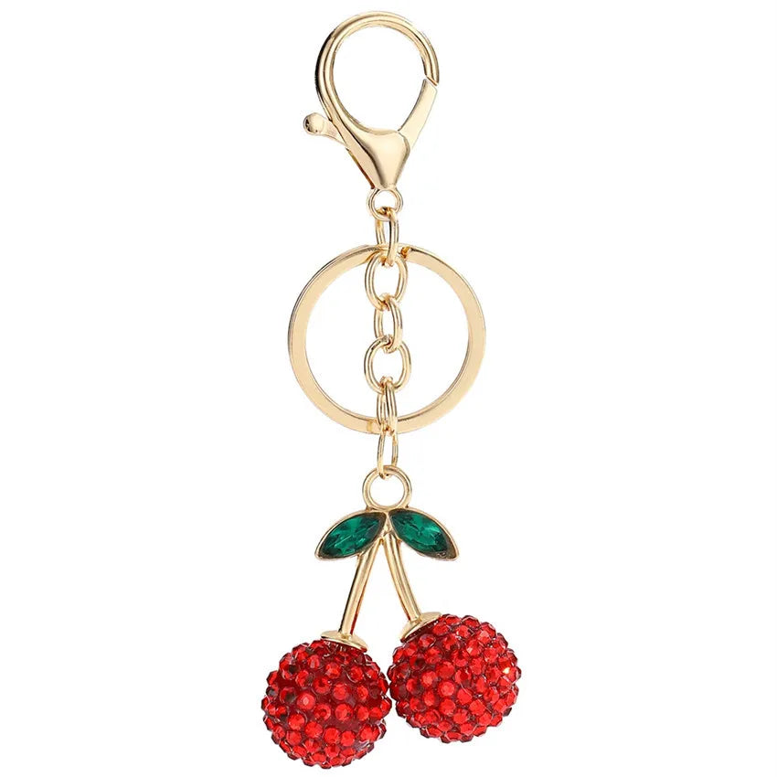 Niedlicher Taschenanhänger, Accessoire in Gold mit Kirsch - Anhänger