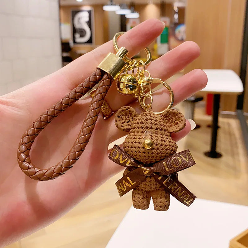 Niedlicher Taschenanhänger, Accessoire in Gold mit Teddybär - Anhänger