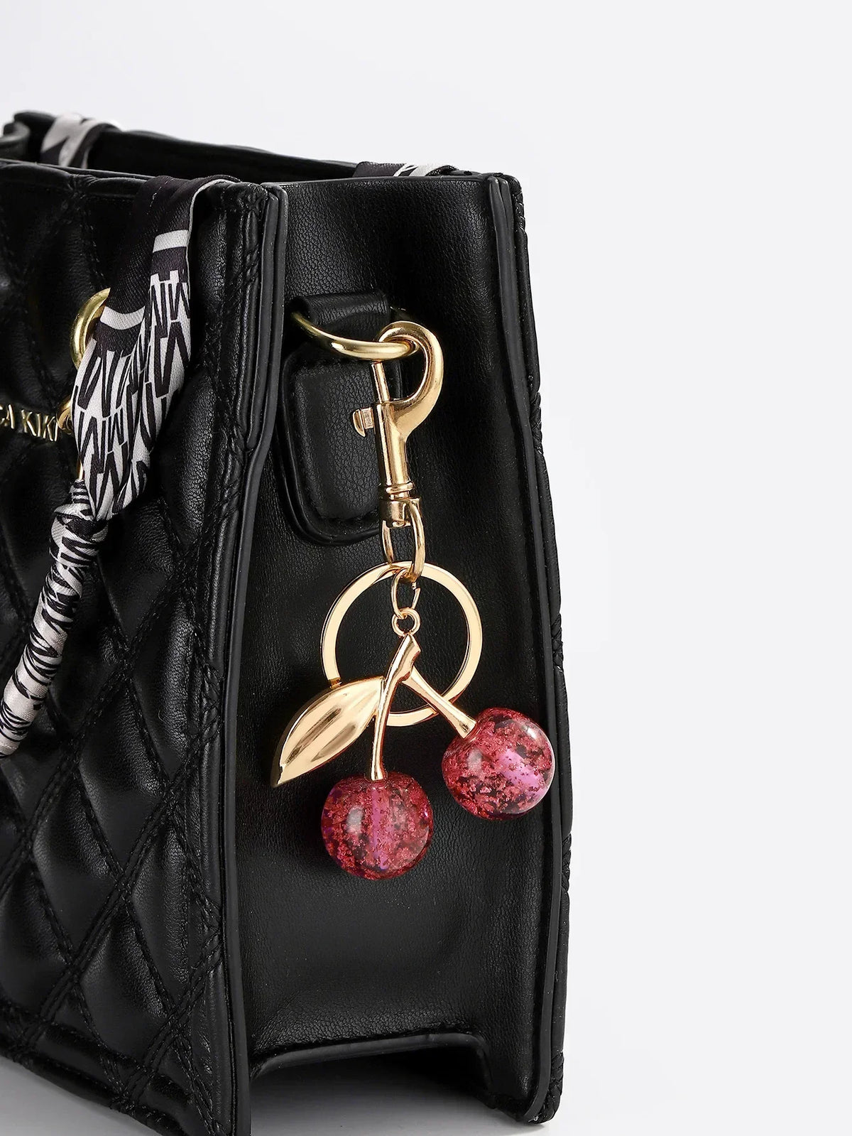 Niedlicher Taschenanhänger, Accessoire in Gold mit Kirsch - Anhänger