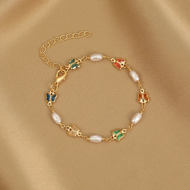 Elegante Armkette/ Armband mit Steinen und Perlen, verschiedene Modelle