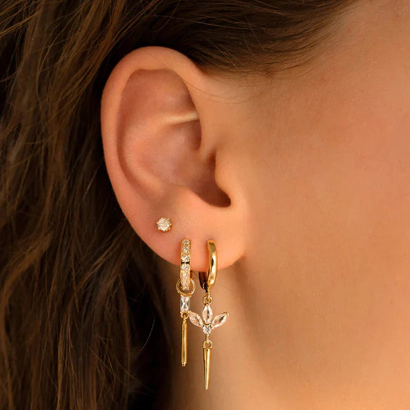 Elegante Ohrringe mit Glitzersteinen, elegant und schön
