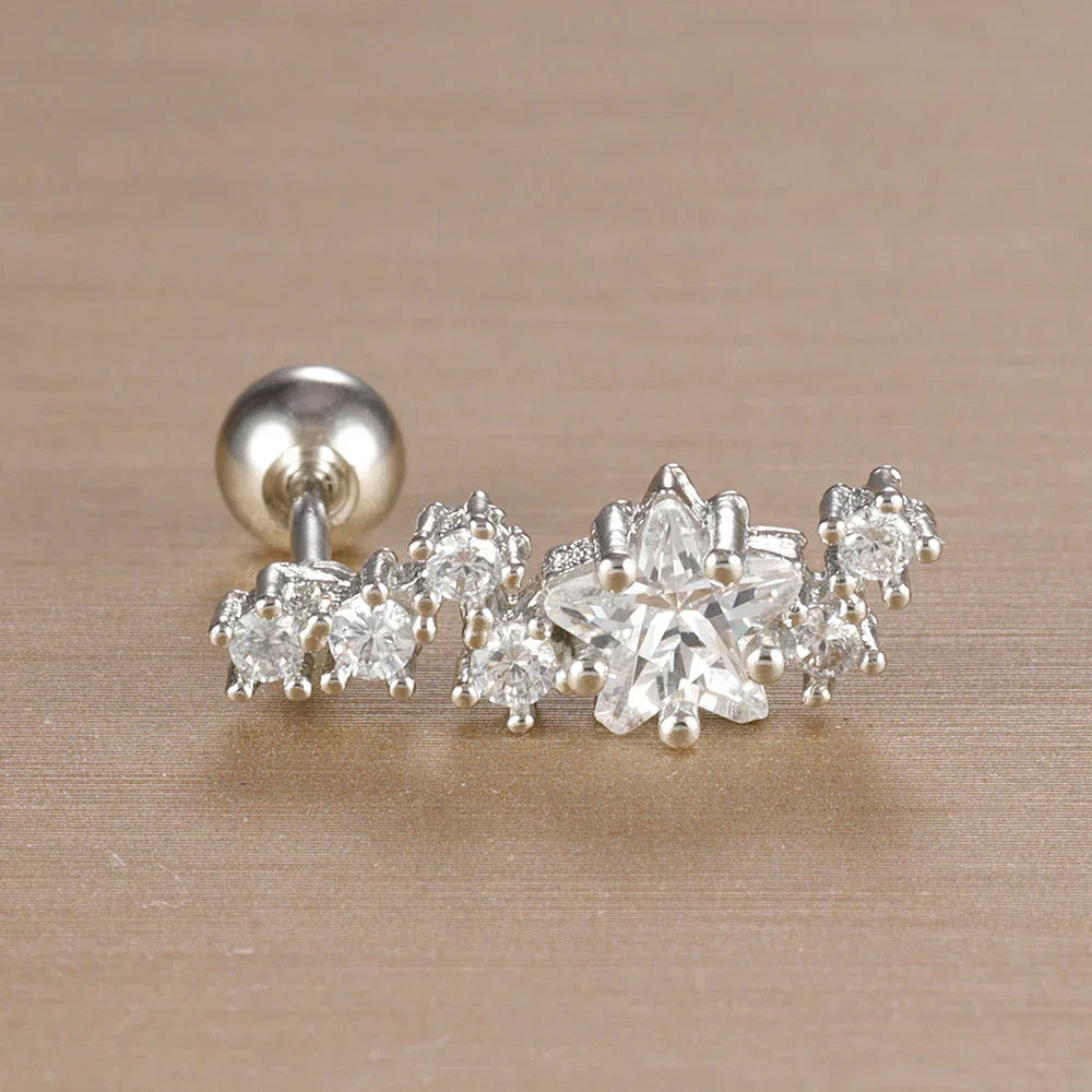 Elegante Ohrringe mit Glitzersteinen und Kugelverschluss