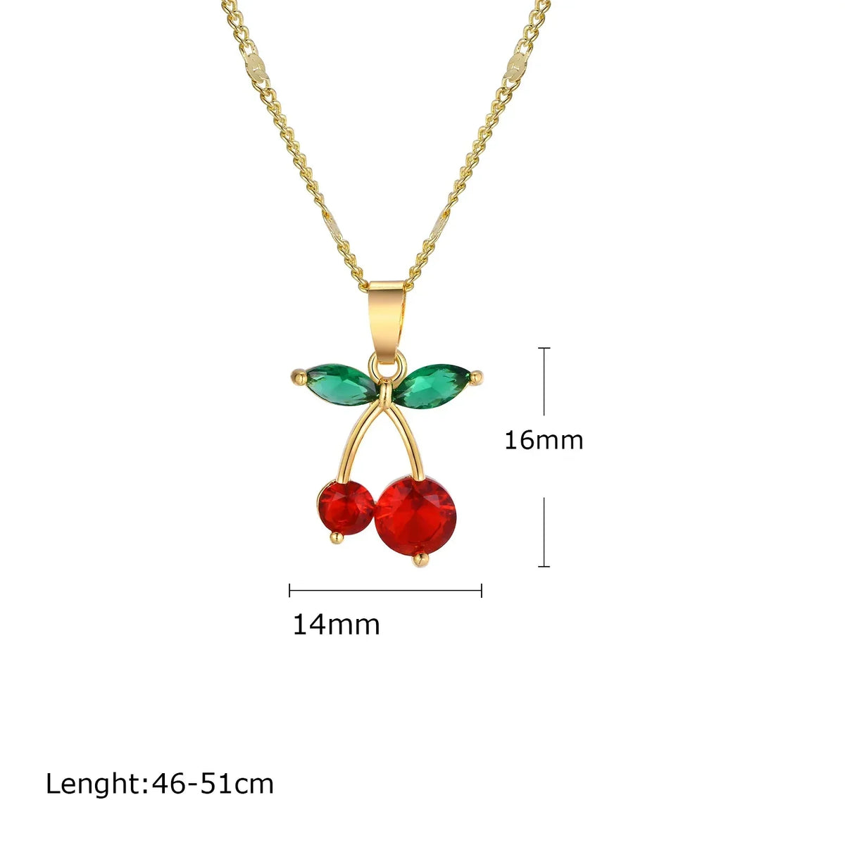 Elegante Halskette mit Kirsch-Anhänger, in Gold