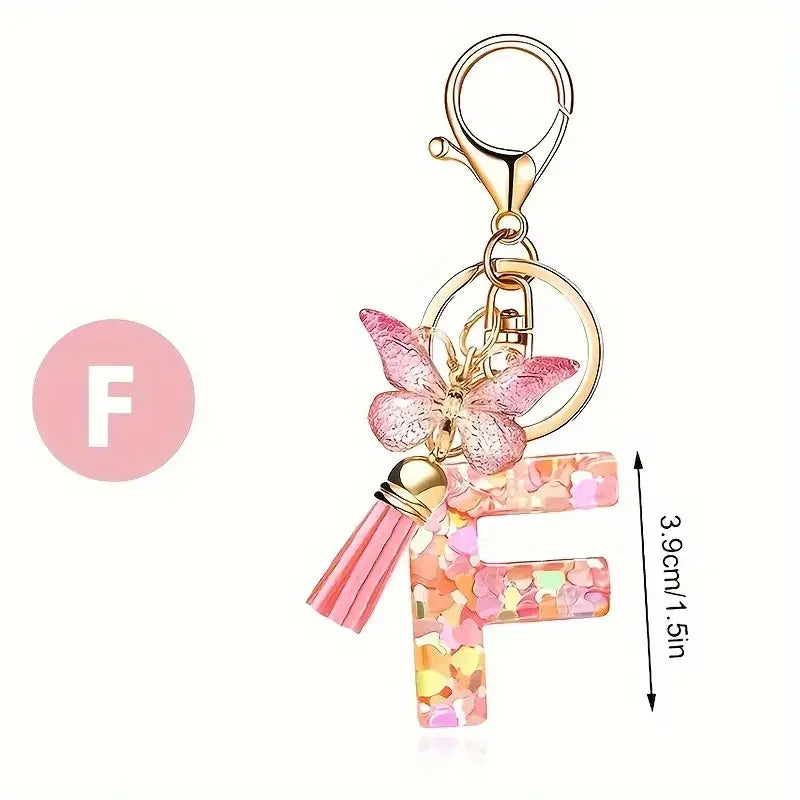Niedlicher Taschenanhänger, Schlüsselanhänger mit Buchstaben-Anhänger