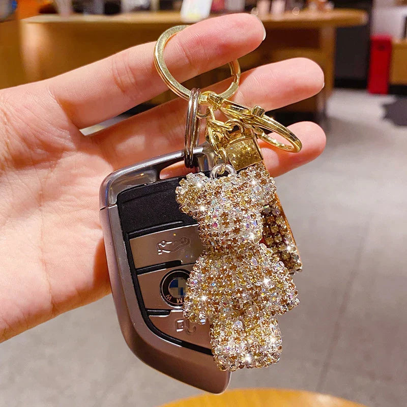 Niedlicher Taschenanhänger, Schlüsselanhänger mit Glitzer - Bär