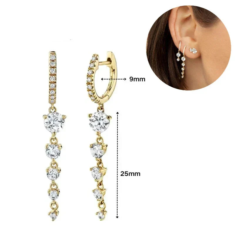 Elegante Ohrringe mit Glitzersteinen, elegant und schön