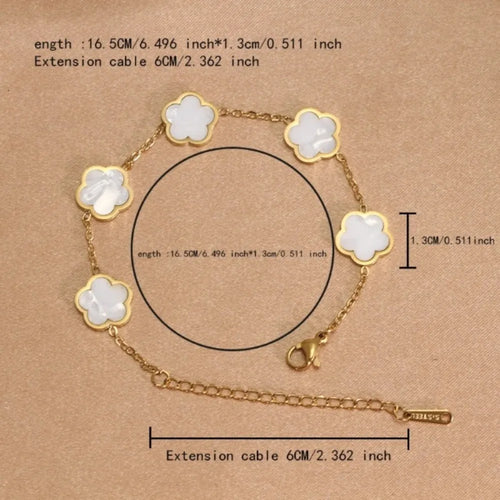 Elegante Armkette/ Armband in Gold, mit verschiedenfarbigen Blumen